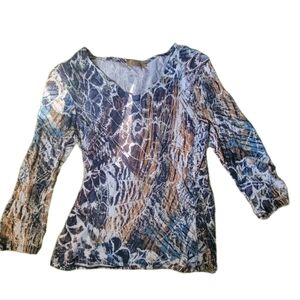 Peck & Peck Fitted 3/4 Sleeve Blouse